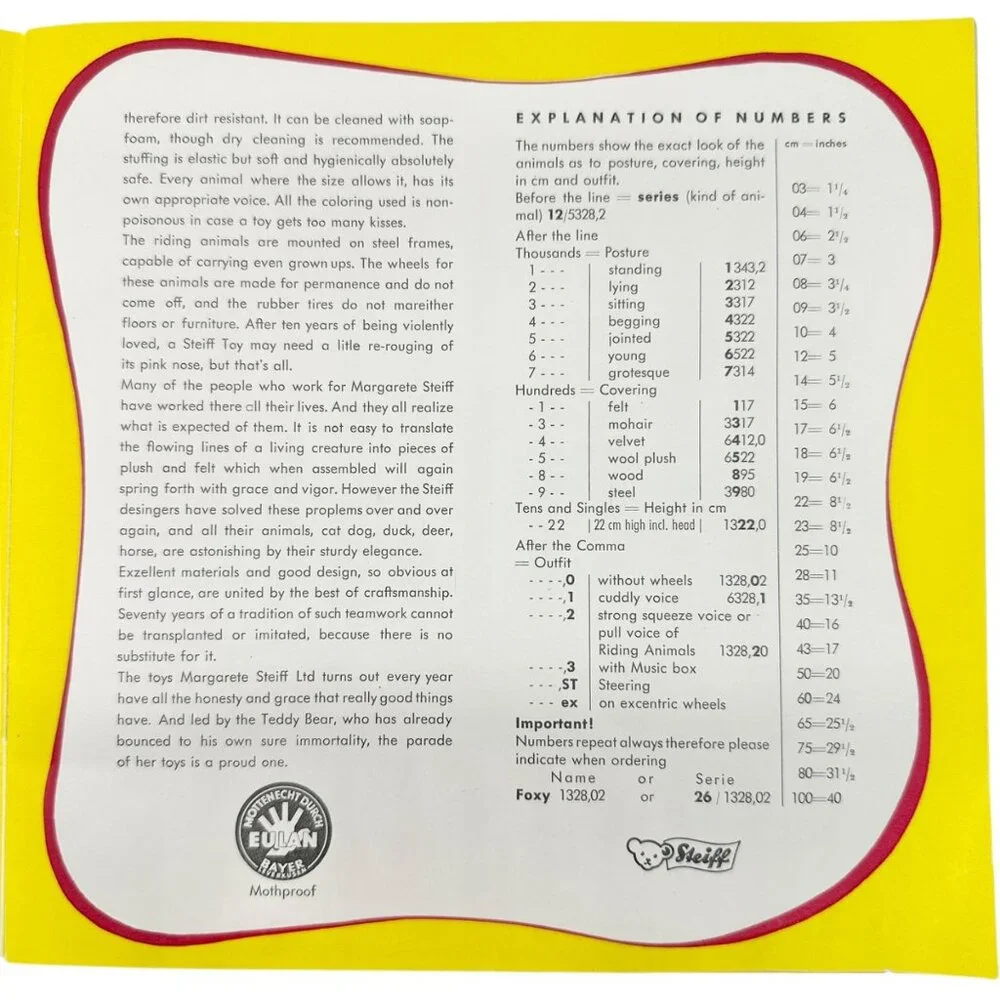 Vintage Steiff Catalogue E 54/55 With Iconic Button In Ear Logo Well Preserved